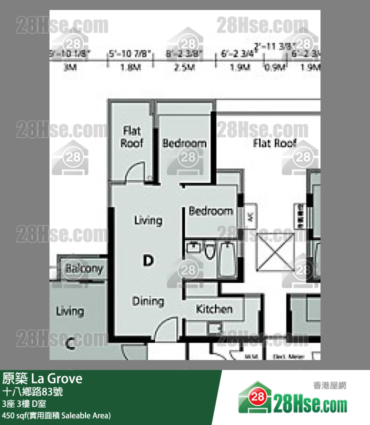 原築  3座3樓 D室 平面圖