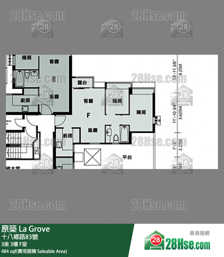 原築  3座 3樓 F室 平面圖