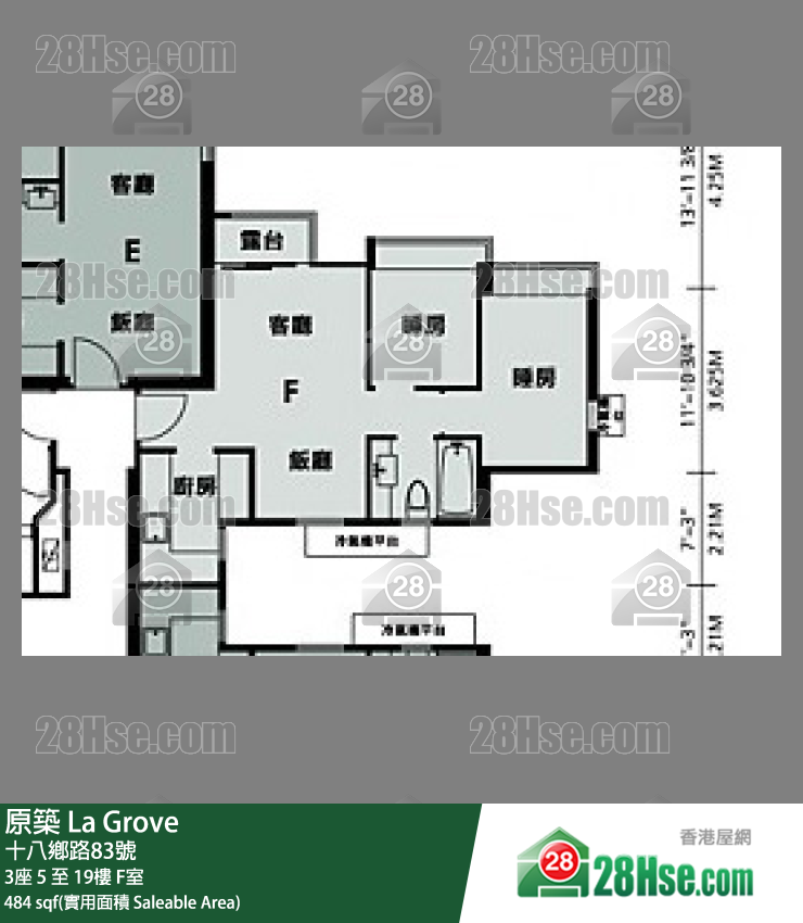 原築  3座5樓 F室 平面圖