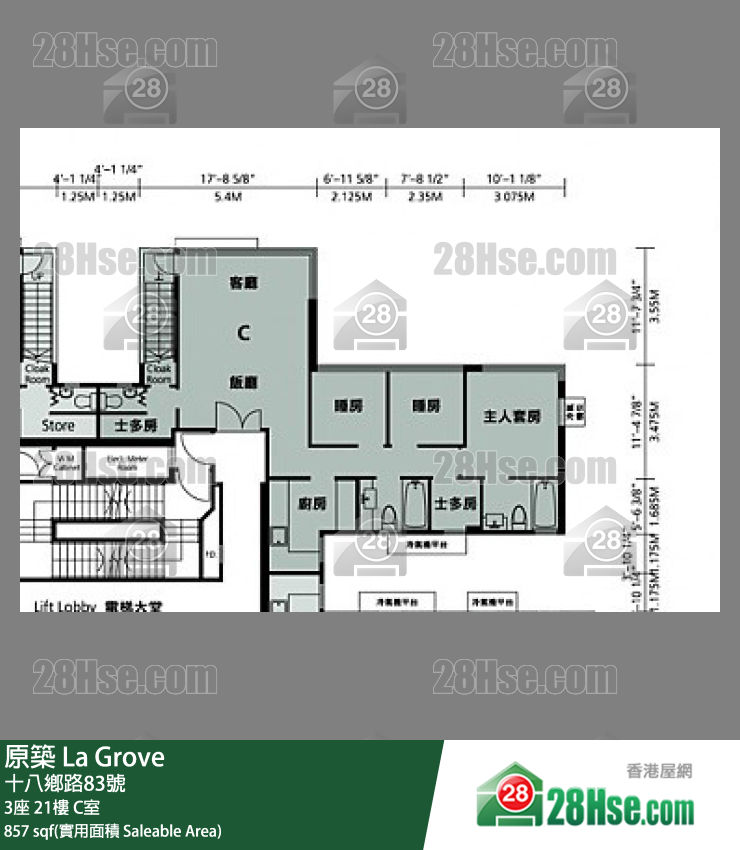原築  3座21樓 C室 平面圖