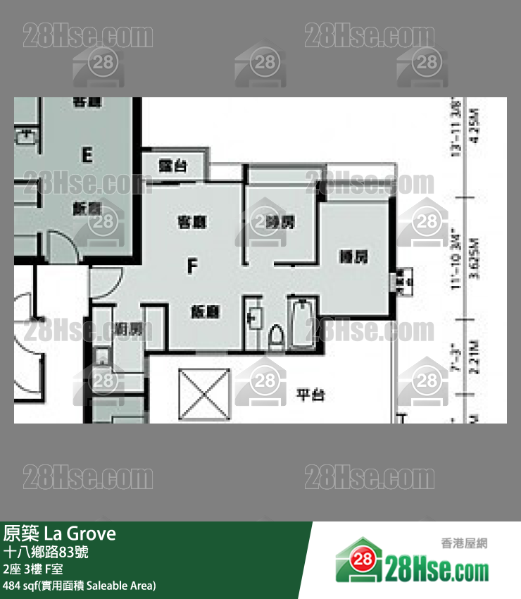 原築  2座3樓 F室 平面圖
