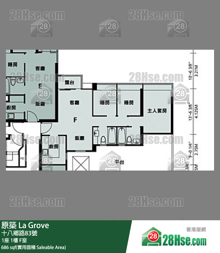 原築  1座1樓 F室 平面圖