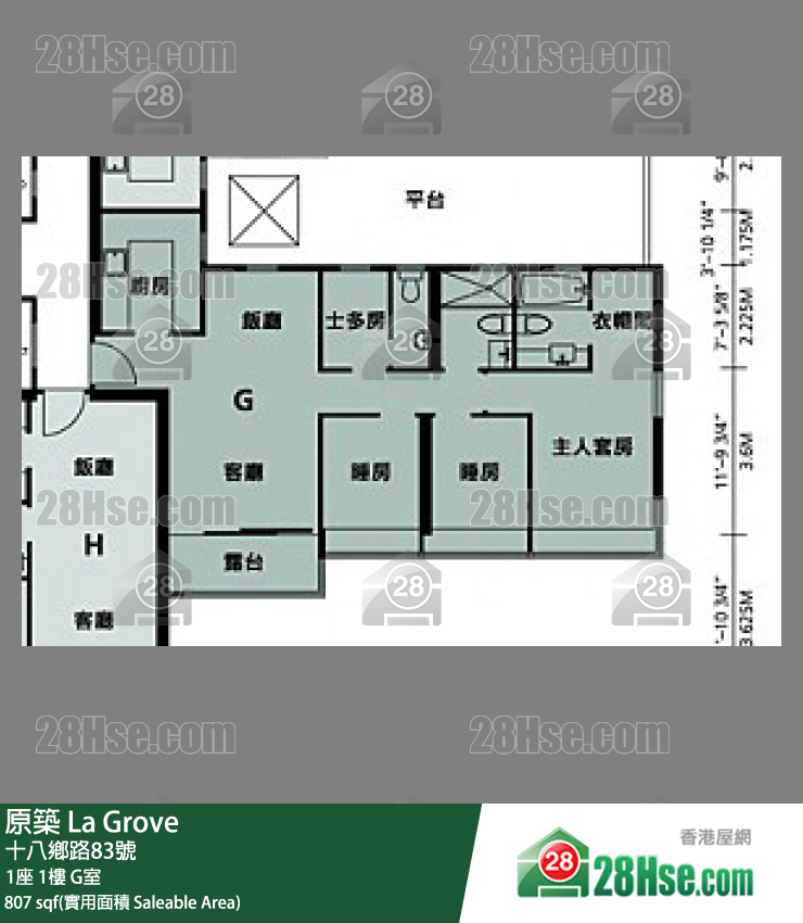 原築  1座 1樓 G室 平面圖