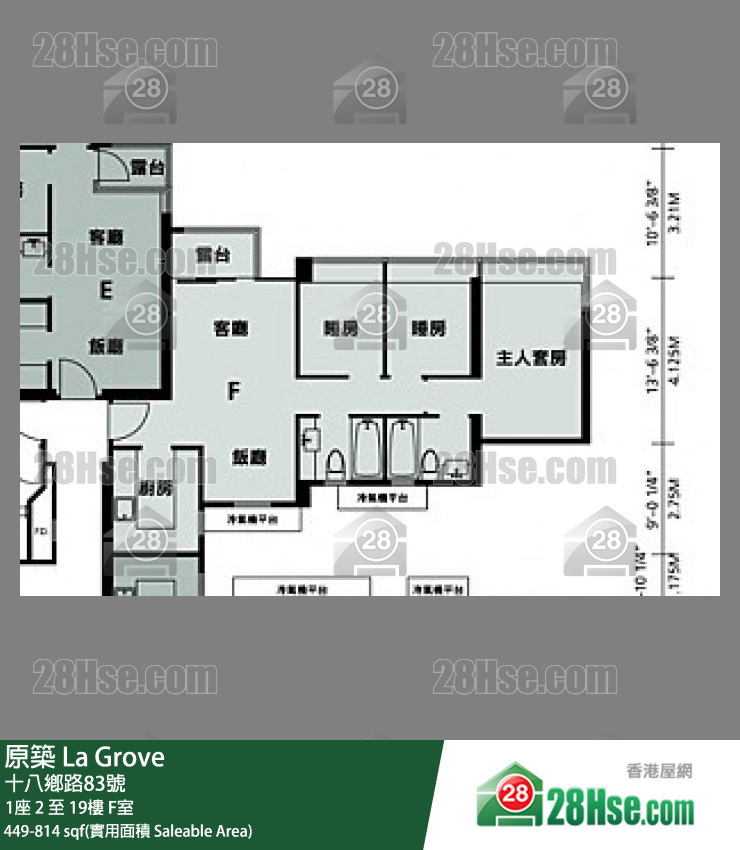 原築  1座15樓 F室 平面圖