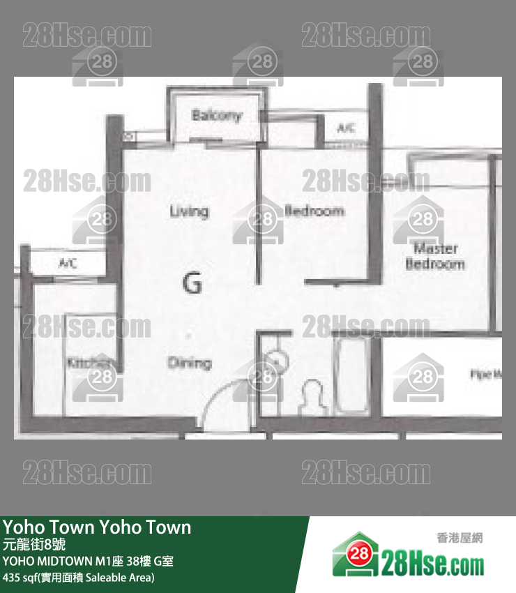YOHO MIDTOWN Yoho Midtown M1座 38樓 G室 平面圖