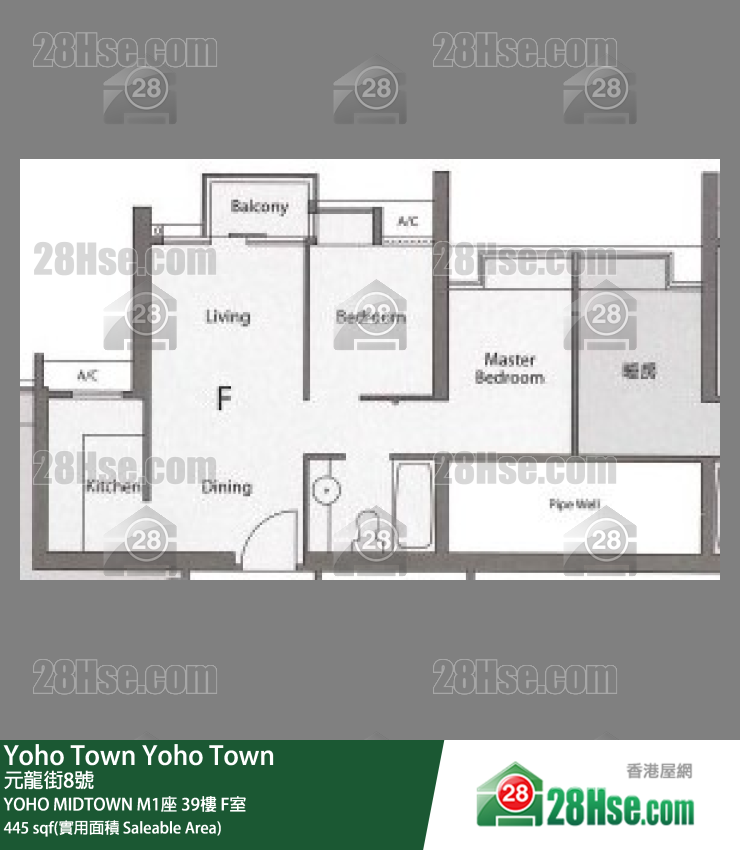 YOHO MIDTOWN Yoho Midtown M1座 39樓 F室 平面圖