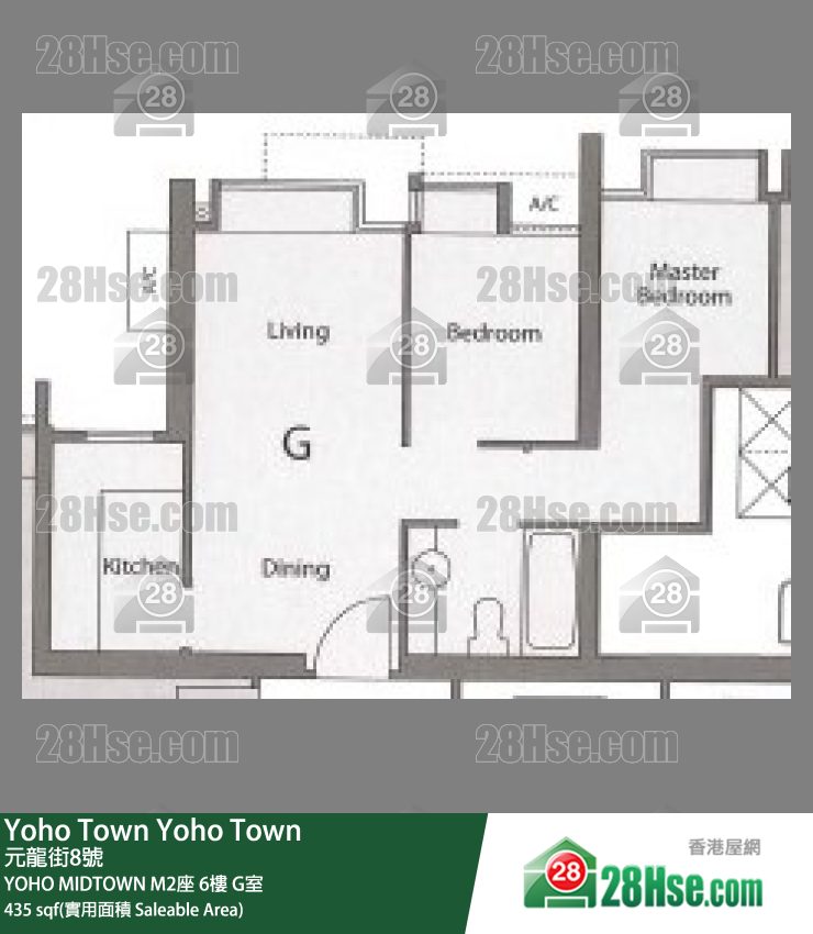 YOHO MIDTOWN M2座6樓 G室 平面圖