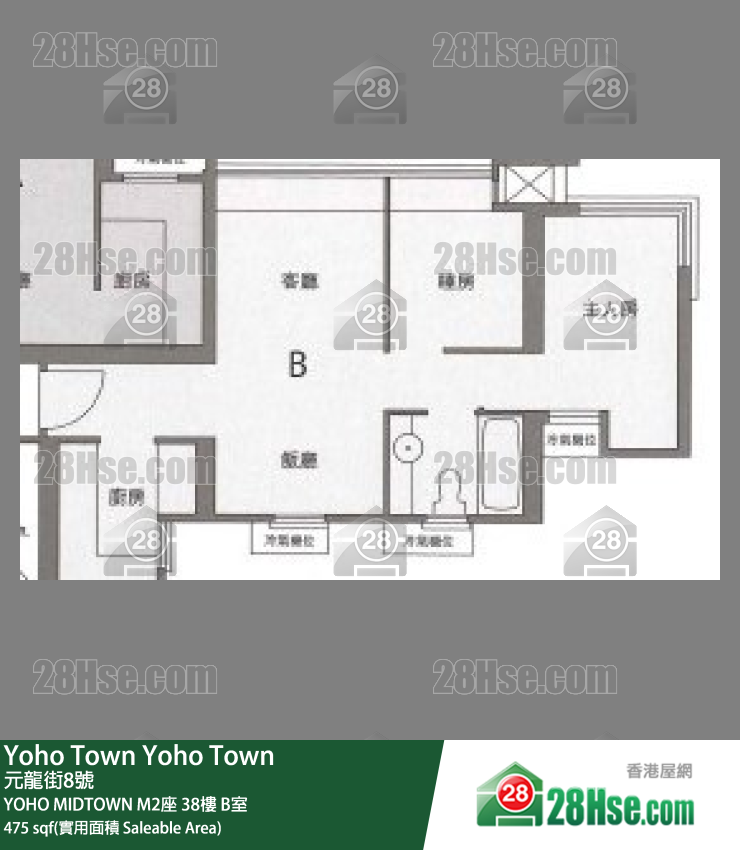 YOHO MIDTOWN Yoho Midtown M2座 38樓 B室 平面圖