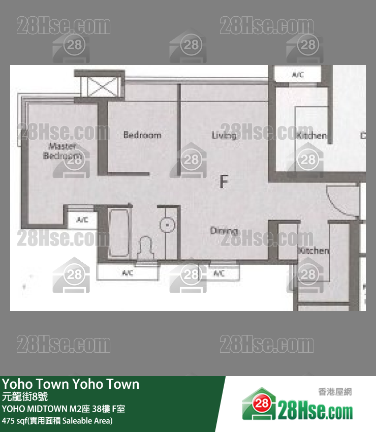 YOHO MIDTOWN M2座38樓 F室 平面圖