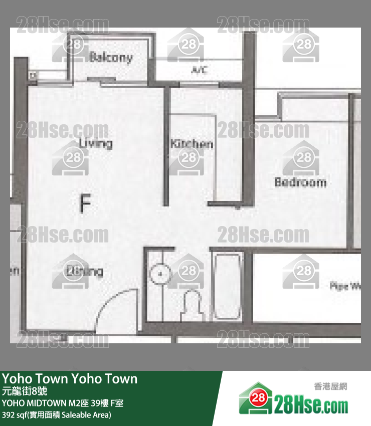 YOHO MIDTOWN M2座39樓 F室 平面圖