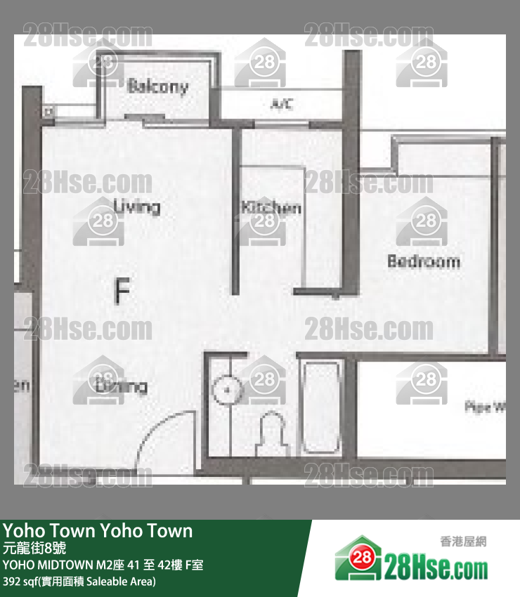 YOHO MIDTOWN M2座42樓 F室 平面圖