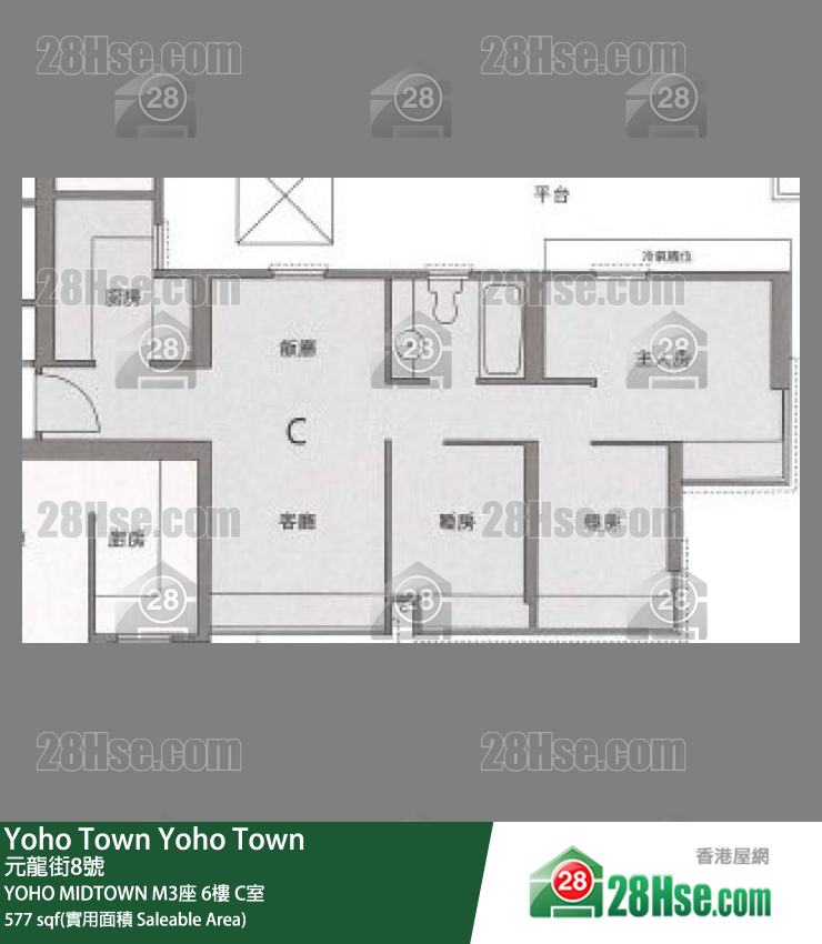 YOHO MIDTOWN M3座6樓 C室 平面圖