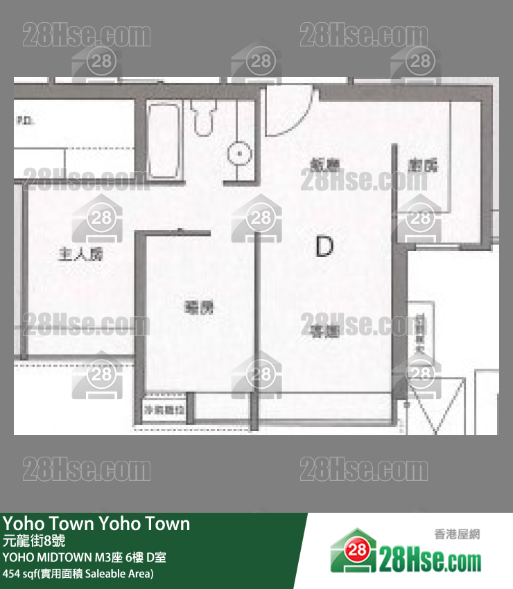 YOHO MIDTOWN M3座6樓 D室 平面圖