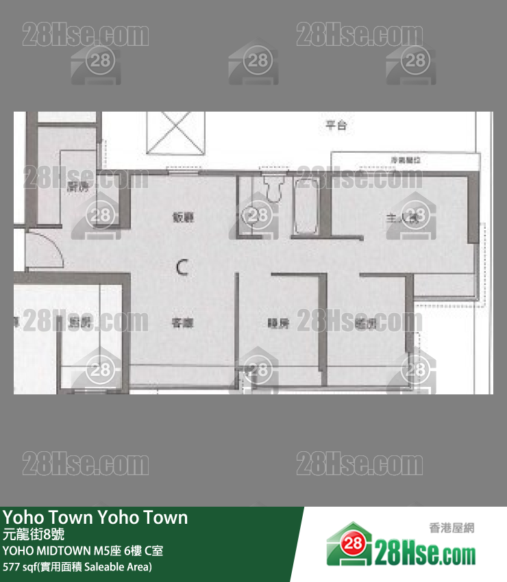 YOHO MIDTOWN M5座6樓 C室 平面圖