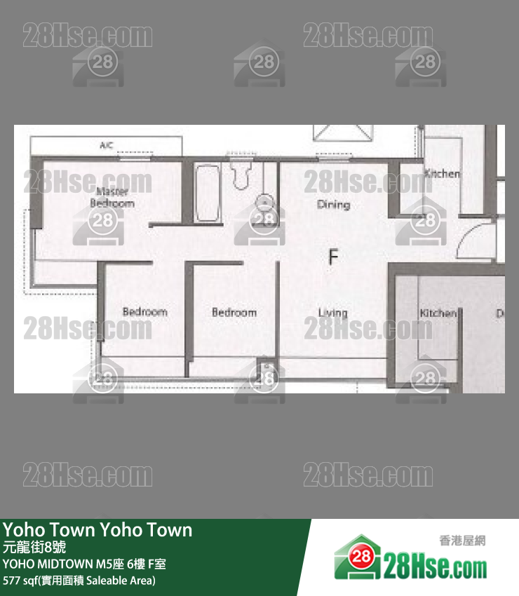 YOHO MIDTOWN M5座6樓 F室 平面圖