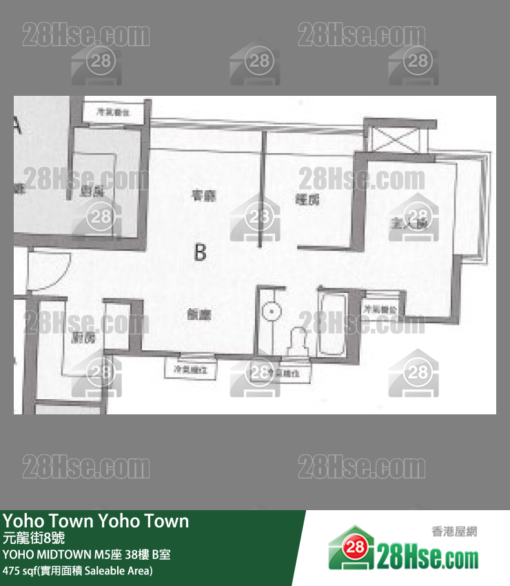 YOHO MIDTOWN Yoho Midtown M5座 38樓 B室 平面圖