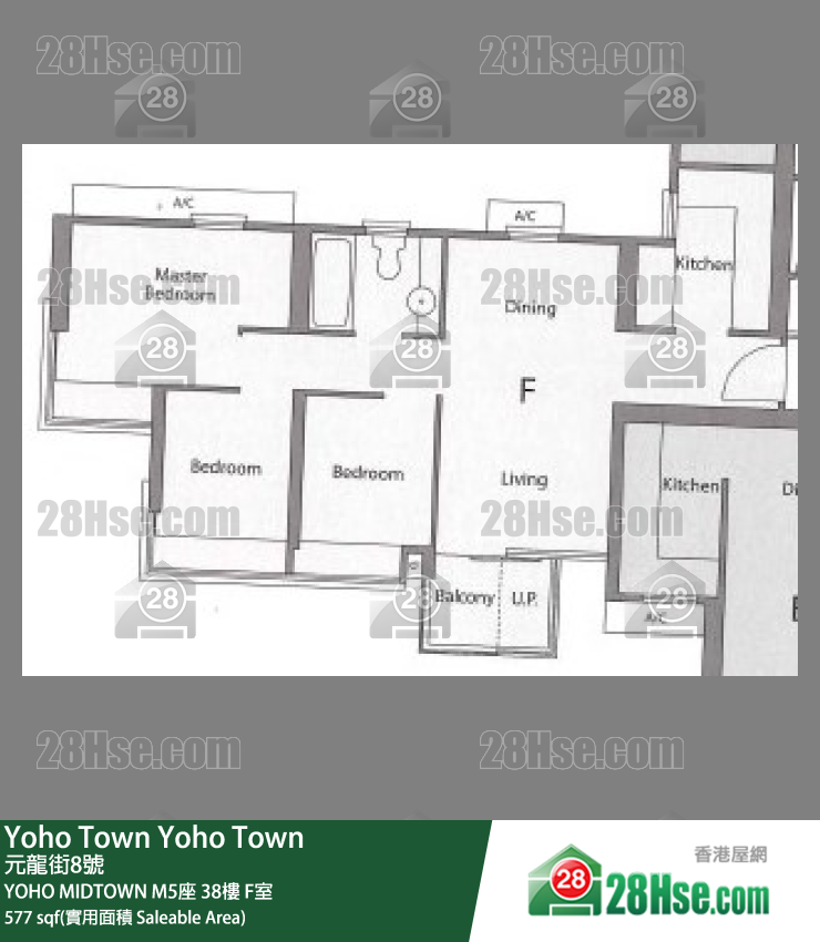 YOHO MIDTOWN Yoho Midtown M5座 38樓 F室 平面圖