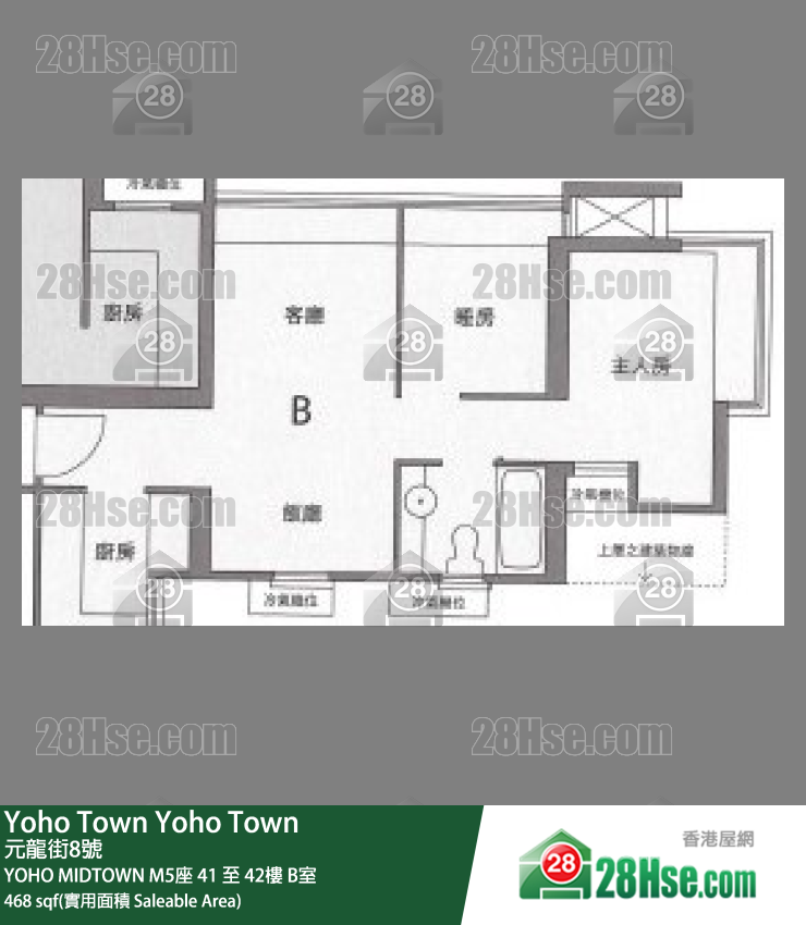 YOHO MIDTOWN M5座42樓 B室 平面圖