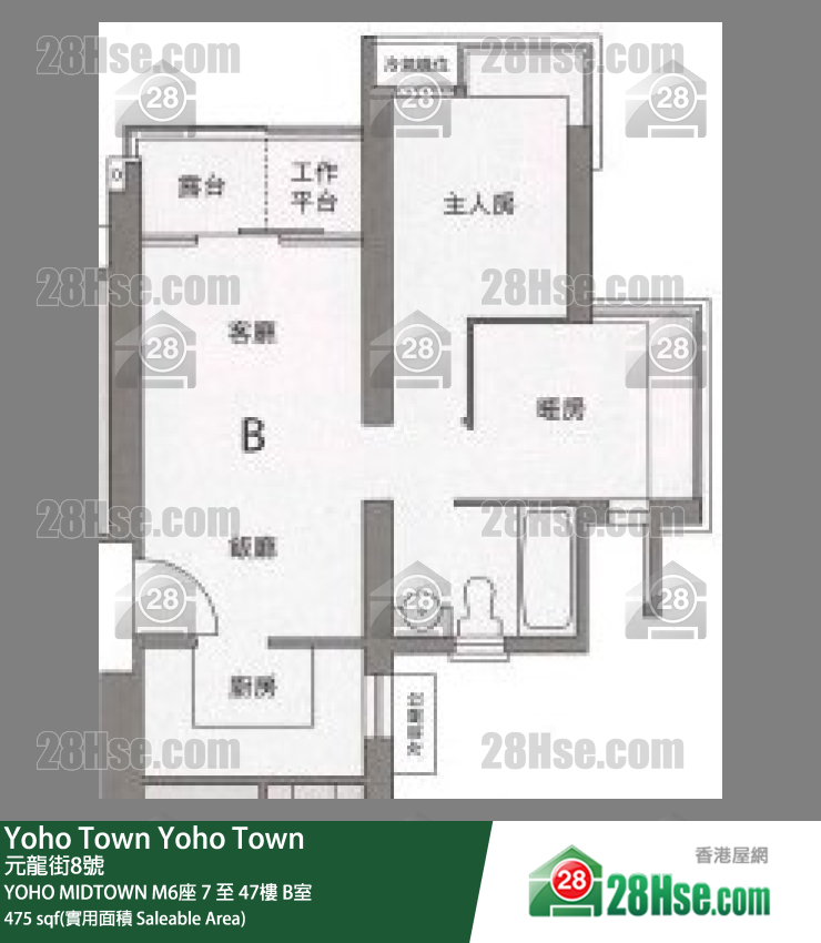 YOHO MIDTOWN M6座46樓 B室 平面圖