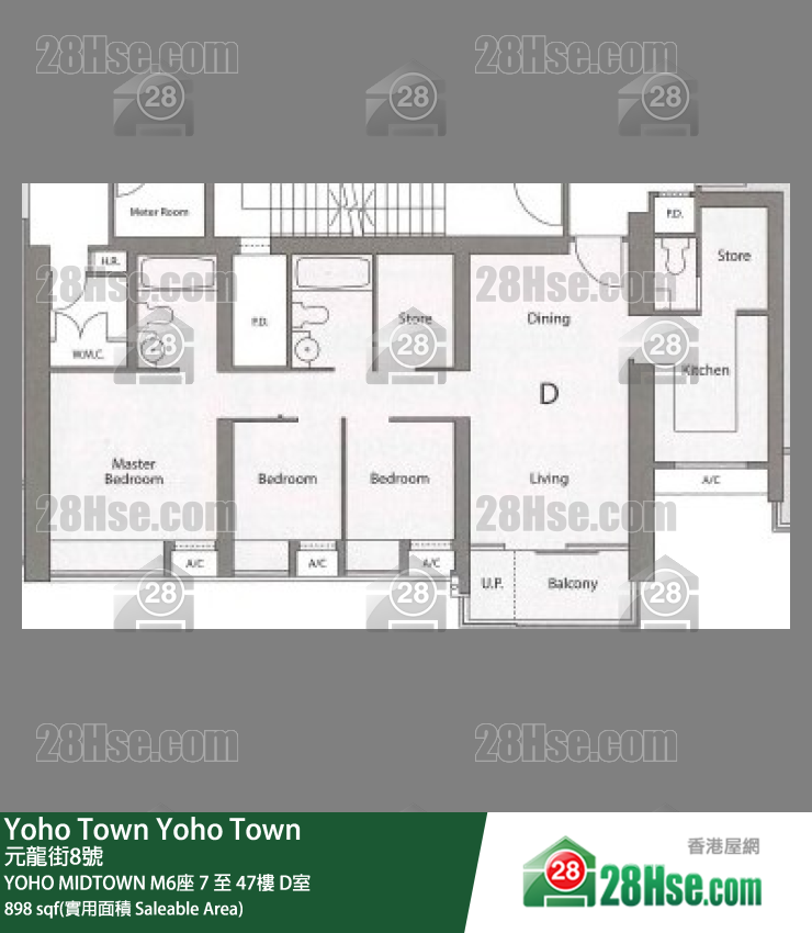 Yoho Midtown 单位平面图(由 28Hse 提供)