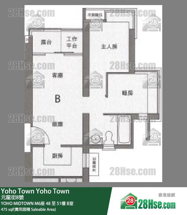 YOHO MIDTOWN M6座49樓 B室 平面圖