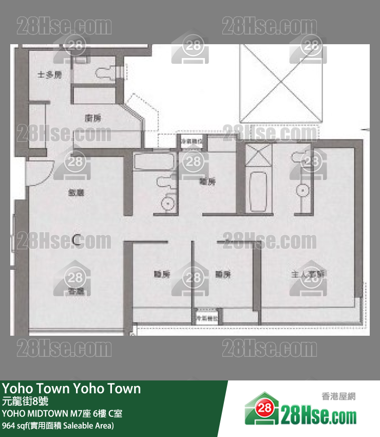 YOHO MIDTOWN M7座6樓 C室 平面圖