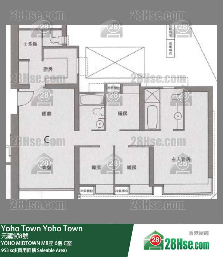 YOHO MIDTOWN M8座6樓 C室 平面圖