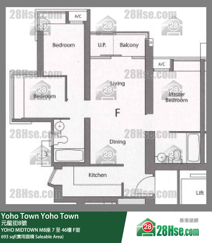 YOHO MIDTOWN M8座37樓 F室 平面圖