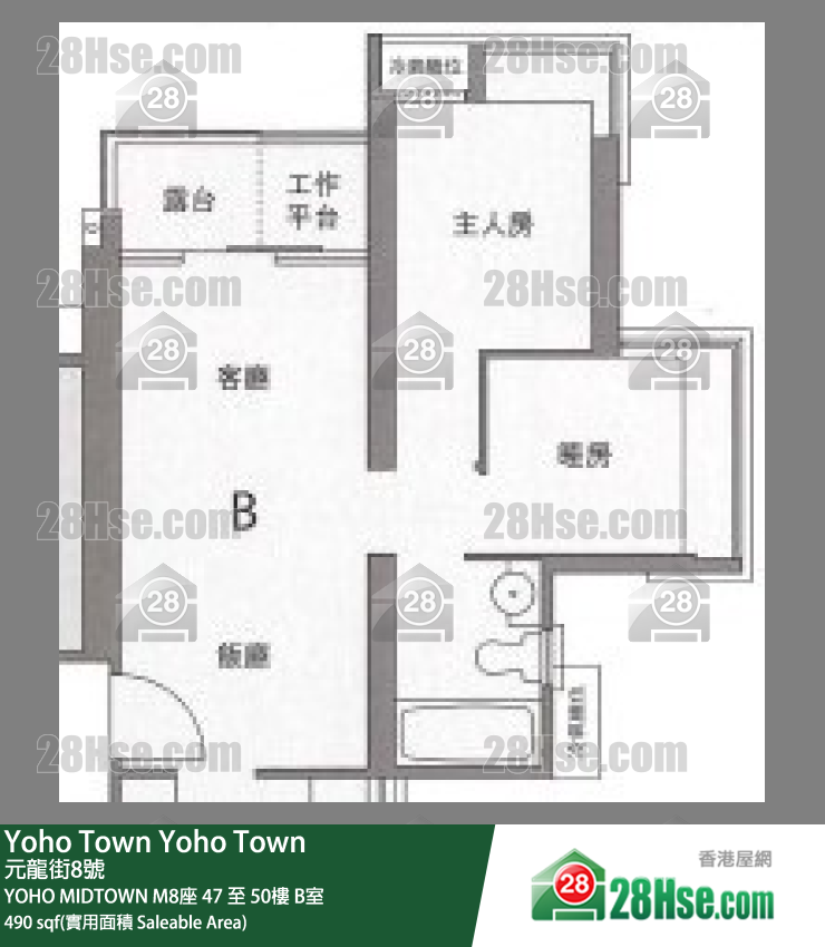 YOHO MIDTOWN Yoho Midtown M8座 49樓 B室 平面圖