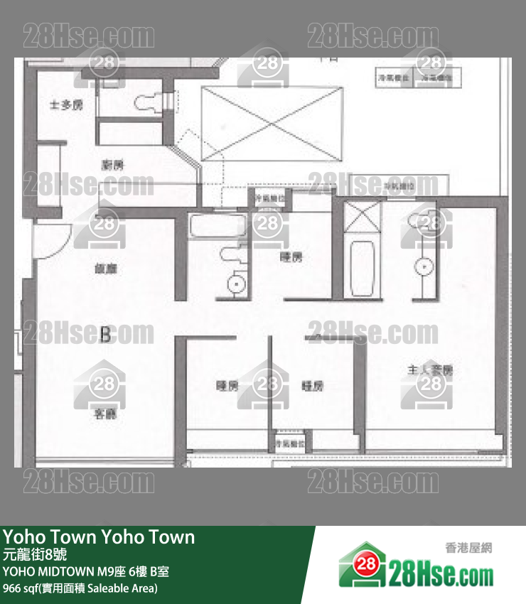 YOHO MIDTOWN M9座6樓 B室 平面圖