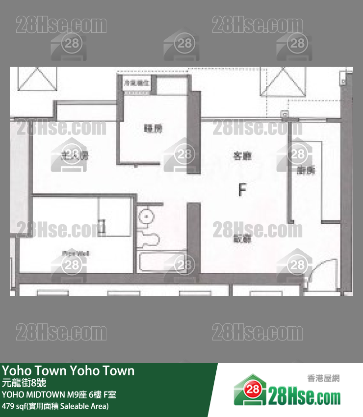 YOHO MIDTOWN M9座6樓 F室 平面圖