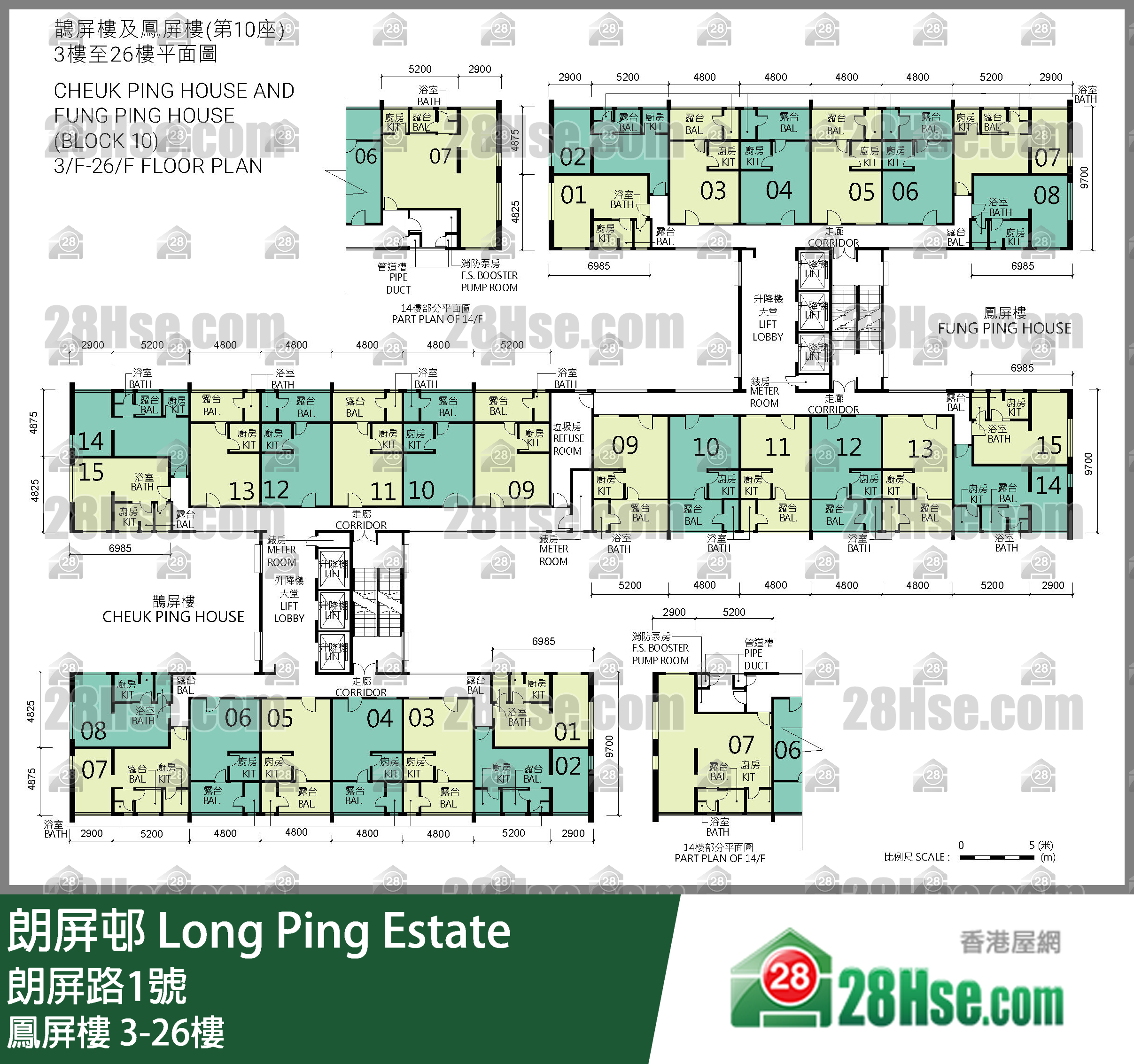 凤屏楼 3-26楼 平面图