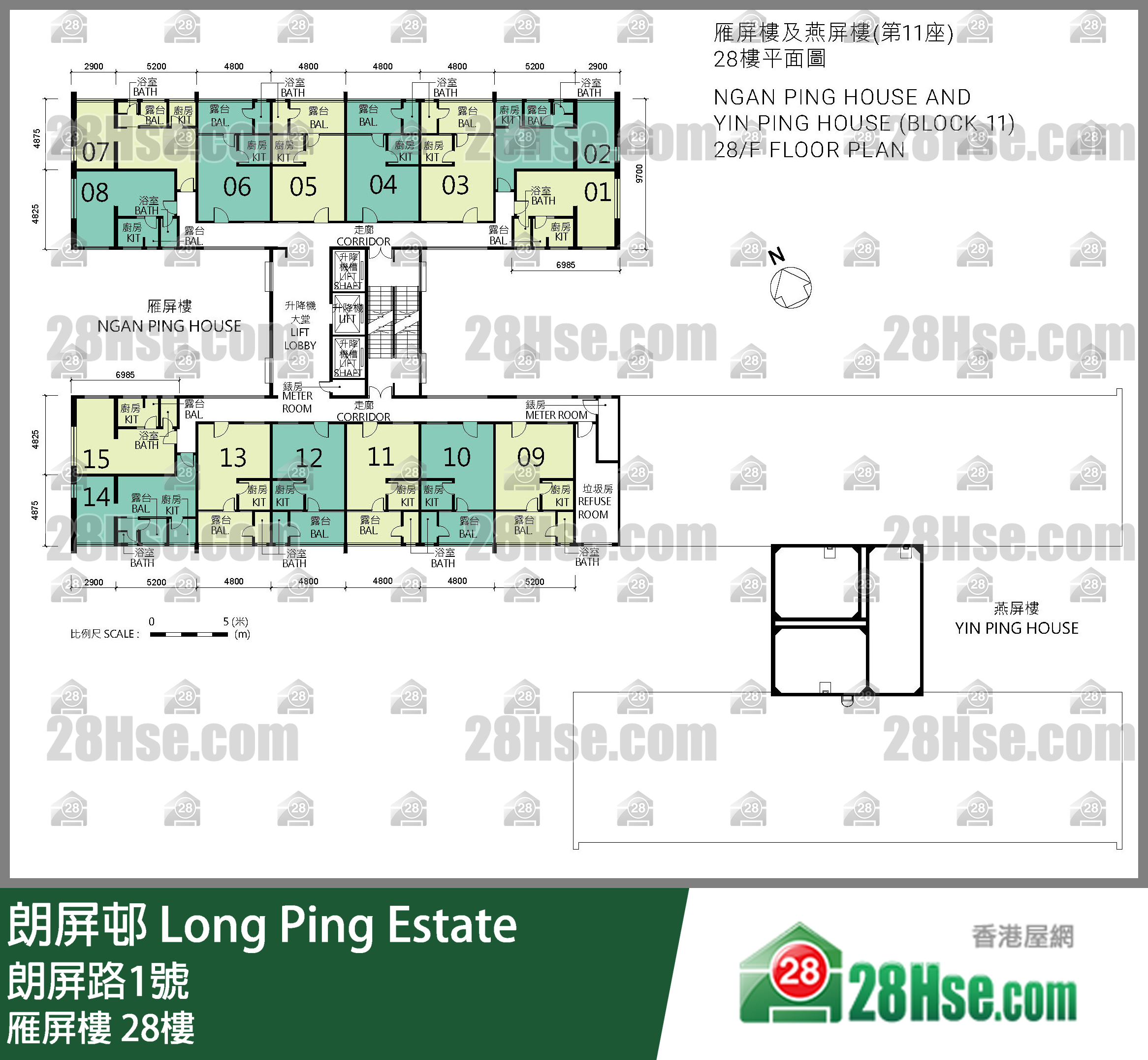 雁屏楼 28楼 平面图