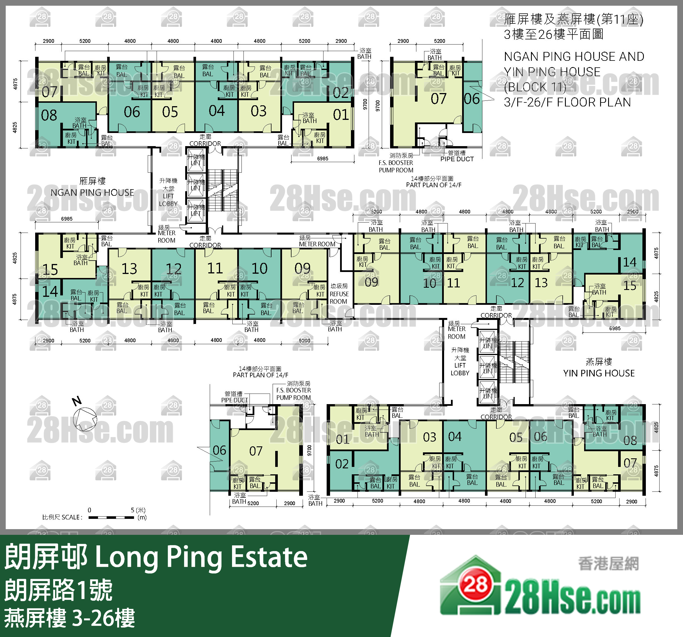燕屏楼 3-26楼 平面图