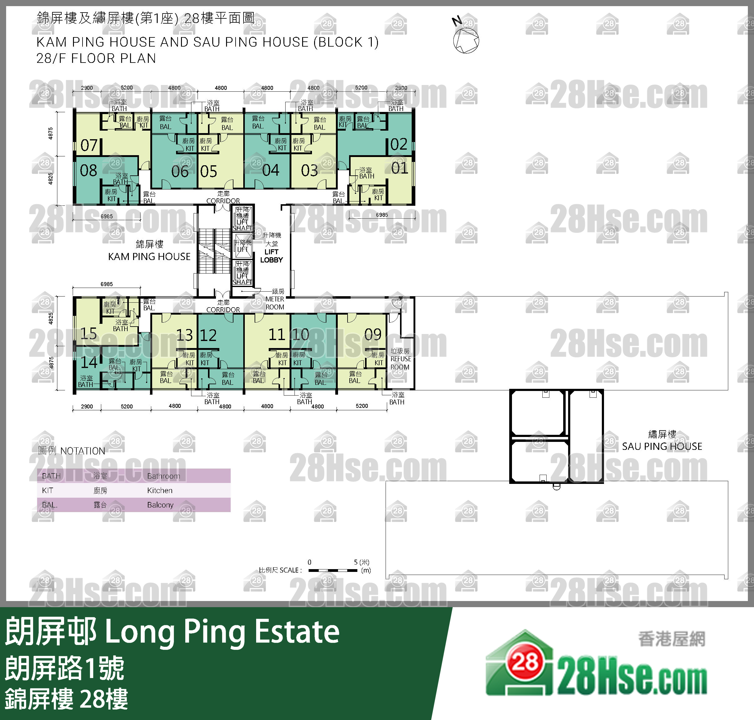 锦屏楼 28楼 平面图