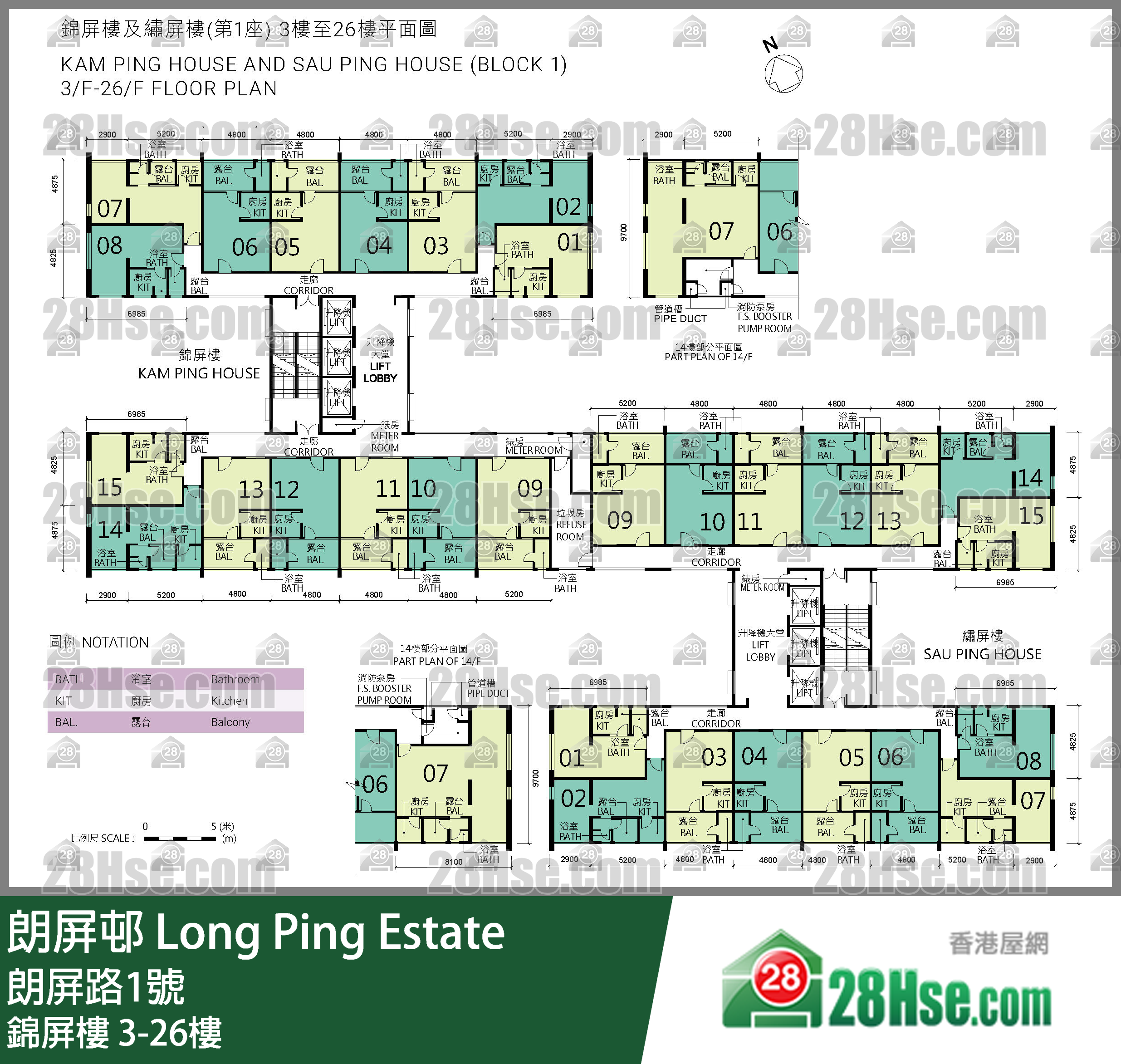 锦屏楼 3-26楼 平面图