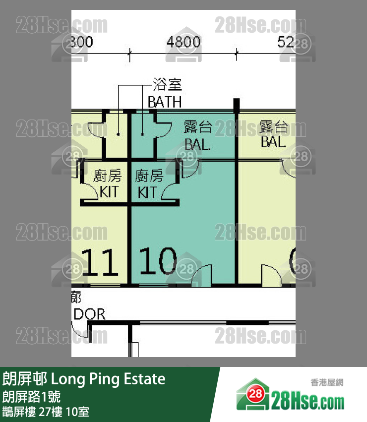 朗屏邨 鵲屏樓27樓 10室 平面圖