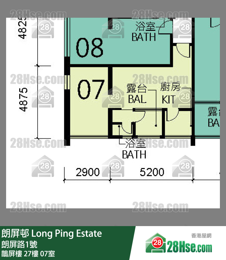朗屏邨 鹊屏楼27楼 07室 平面图