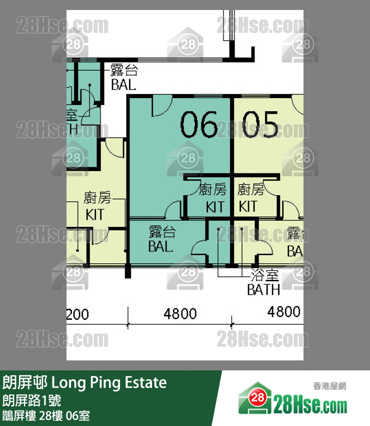 朗屏邨 鹊屏楼28楼 06室 平面图