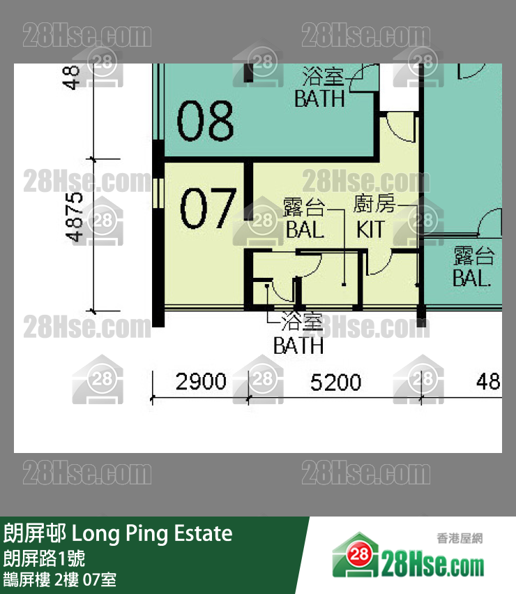 朗屏邨 鵲屏樓2樓 07室 平面圖