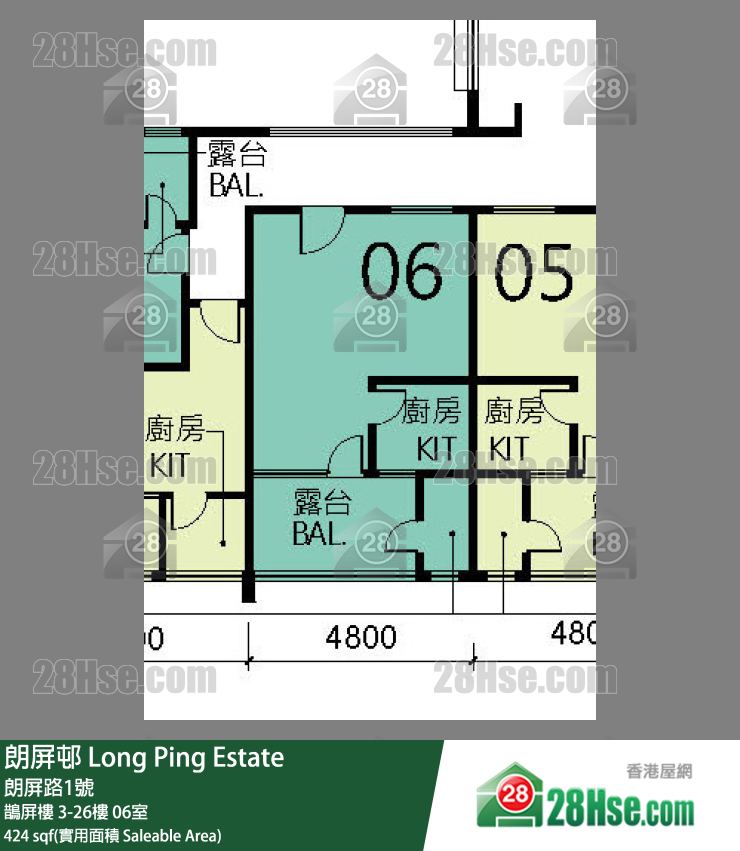 朗屏邨 鵲屏樓 25樓 06室 平面圖
