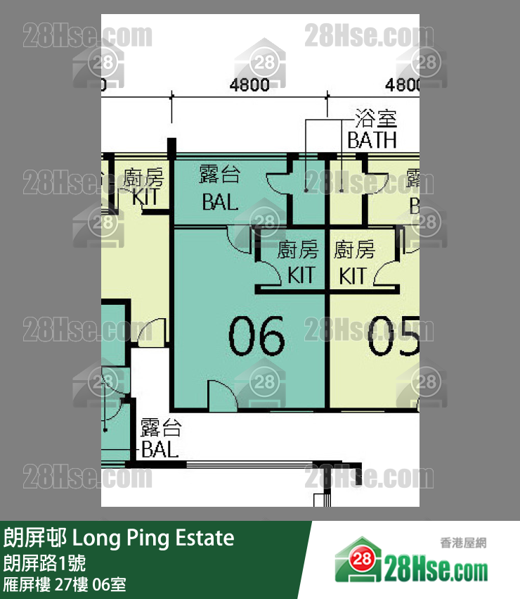 朗屏邨 雁屏樓27樓 06室 平面圖