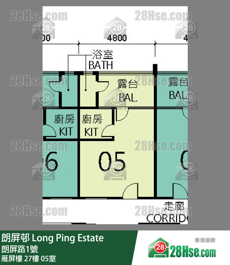 朗屏邨 雁屏樓27樓 05室 平面圖