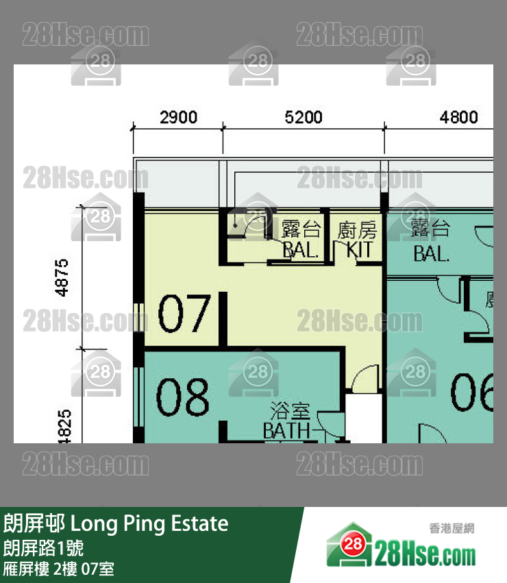 朗屏邨 雁屏樓2樓 07室 平面圖