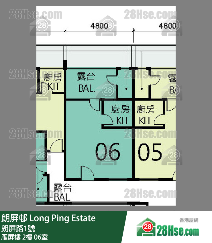 朗屏邨 雁屏樓 2樓 06室 平面圖