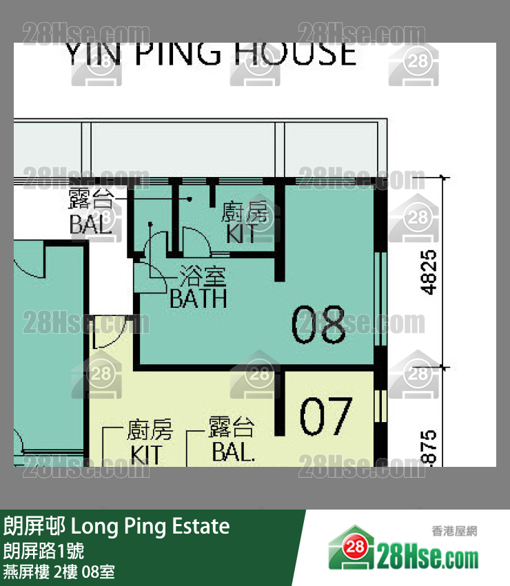 朗屏邨 燕屏樓2樓 08室 平面圖