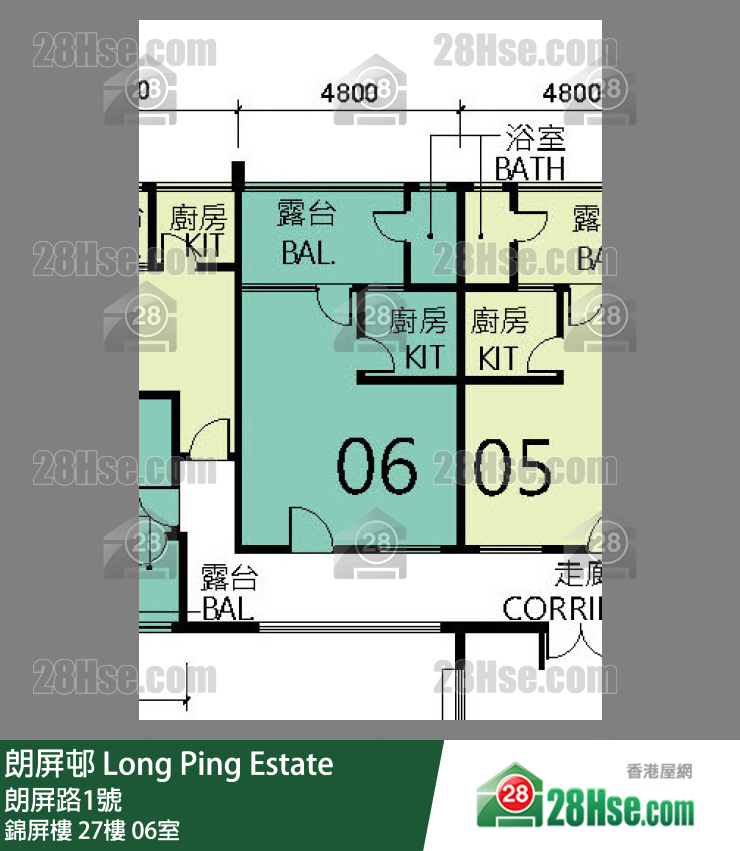 朗屏邨 錦屏樓27樓 06室 平面圖