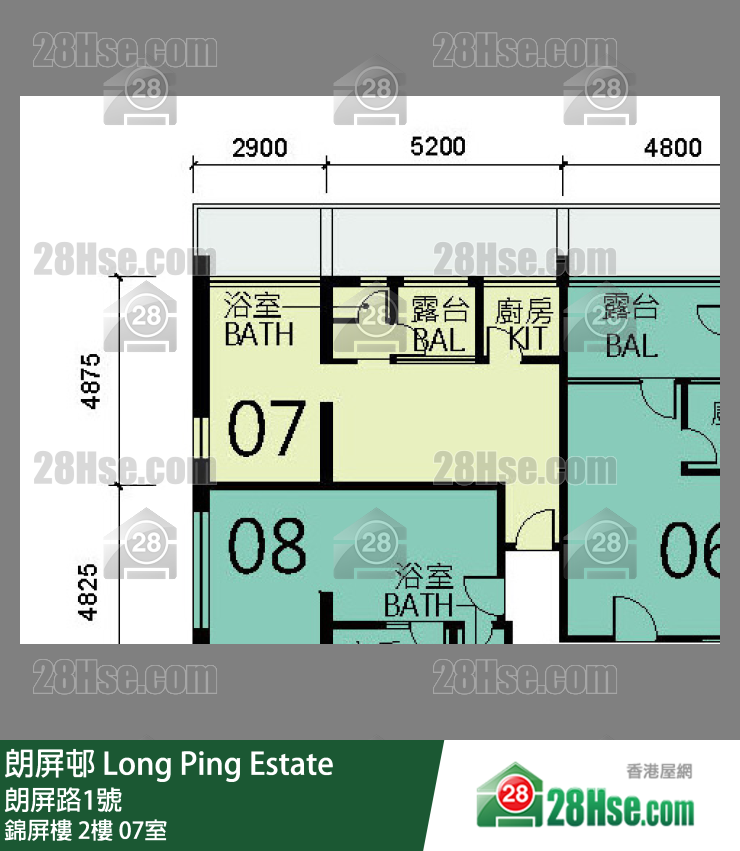 朗屏邨 錦屏樓 2樓 07室 平面圖