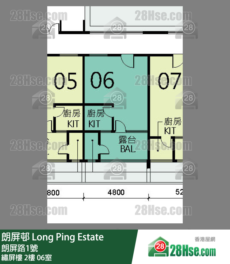 朗屏邨 繡屏樓2樓 06室 平面圖