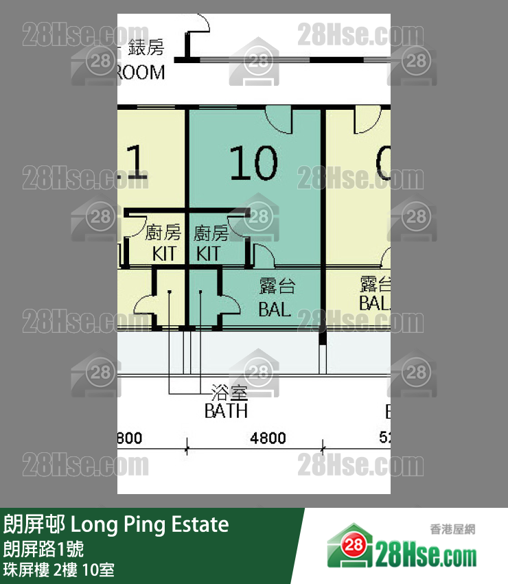 朗屏邨 珠屏樓2樓 10室 平面圖